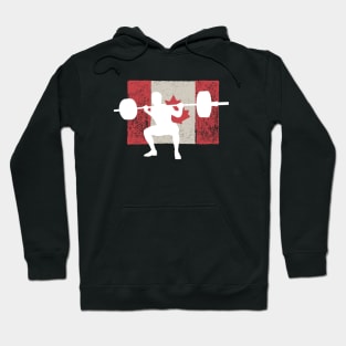 Powerlifting Squats Canadian Flag Hoodie